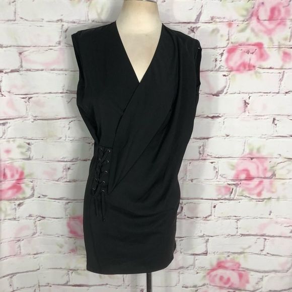 Allsaints Aures side laced slouchy black dress - Picture 6 of 13